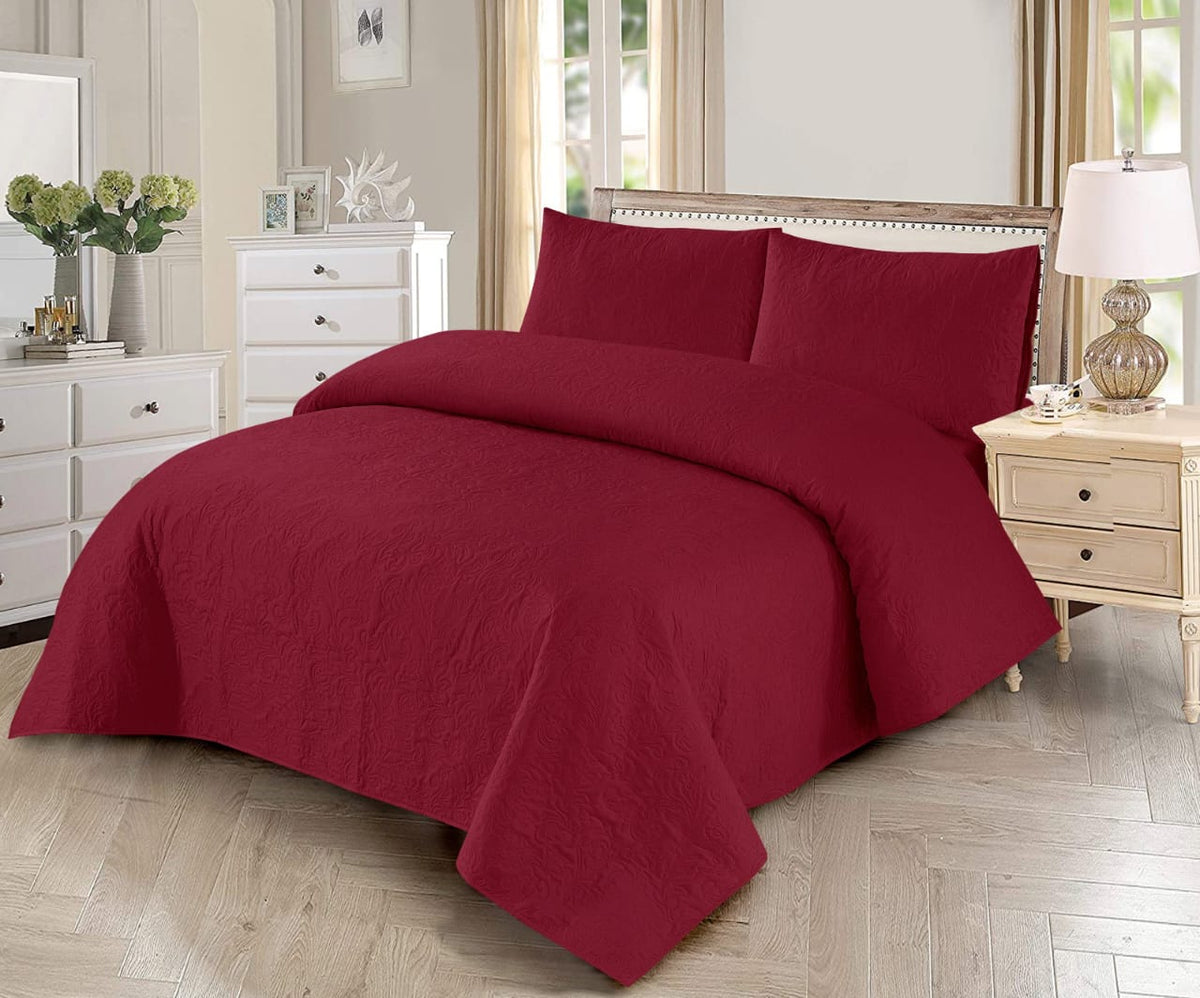 3 PCS Bedspread Set   Red