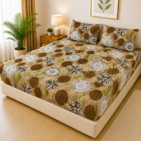 Printed 3 Piece's Quilted Bedsheets Set (100% Waterproof) New Arrivals! Luxury Bedsheet Q-003
