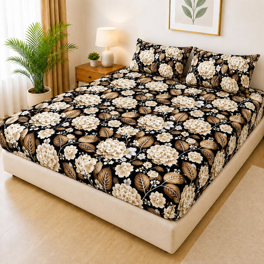 Printed 3 Piece's Quilted Bedsheets Set (100% Waterproof) New Arrivals! Luxury Bedsheet Q-008