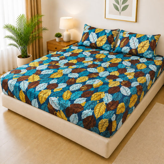Printed 3 Piece's Quilted Bedsheets Set (100% Waterproof) New Arrivals! Luxury Bedsheet Q-009