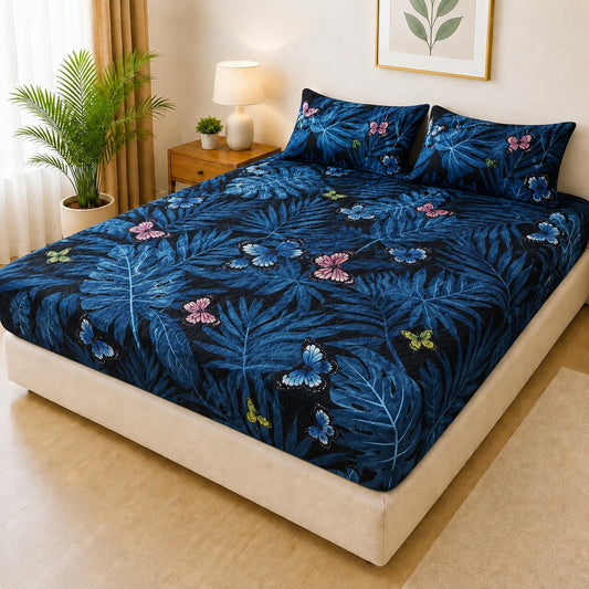 Printed 3 Piece's Quilted Bedsheets Set (100% Waterproof) New Arrivals! Luxury Bedsheet Q-019