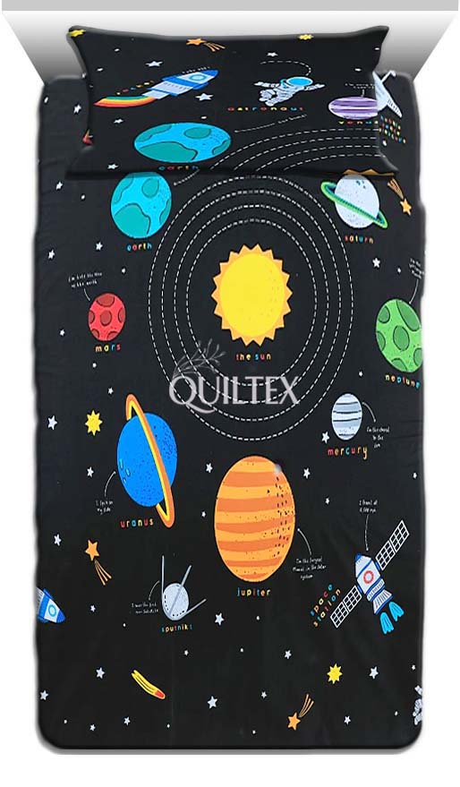 Space Black - Kids Bed Sheet