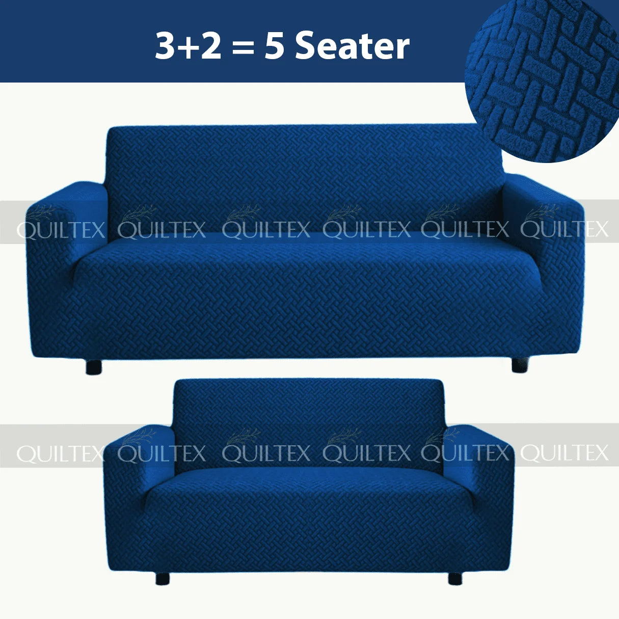 STRIPE JACQUARD SOFA COVER BLUE