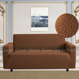STRIPE JACQUARD SOFA COVER BROWN