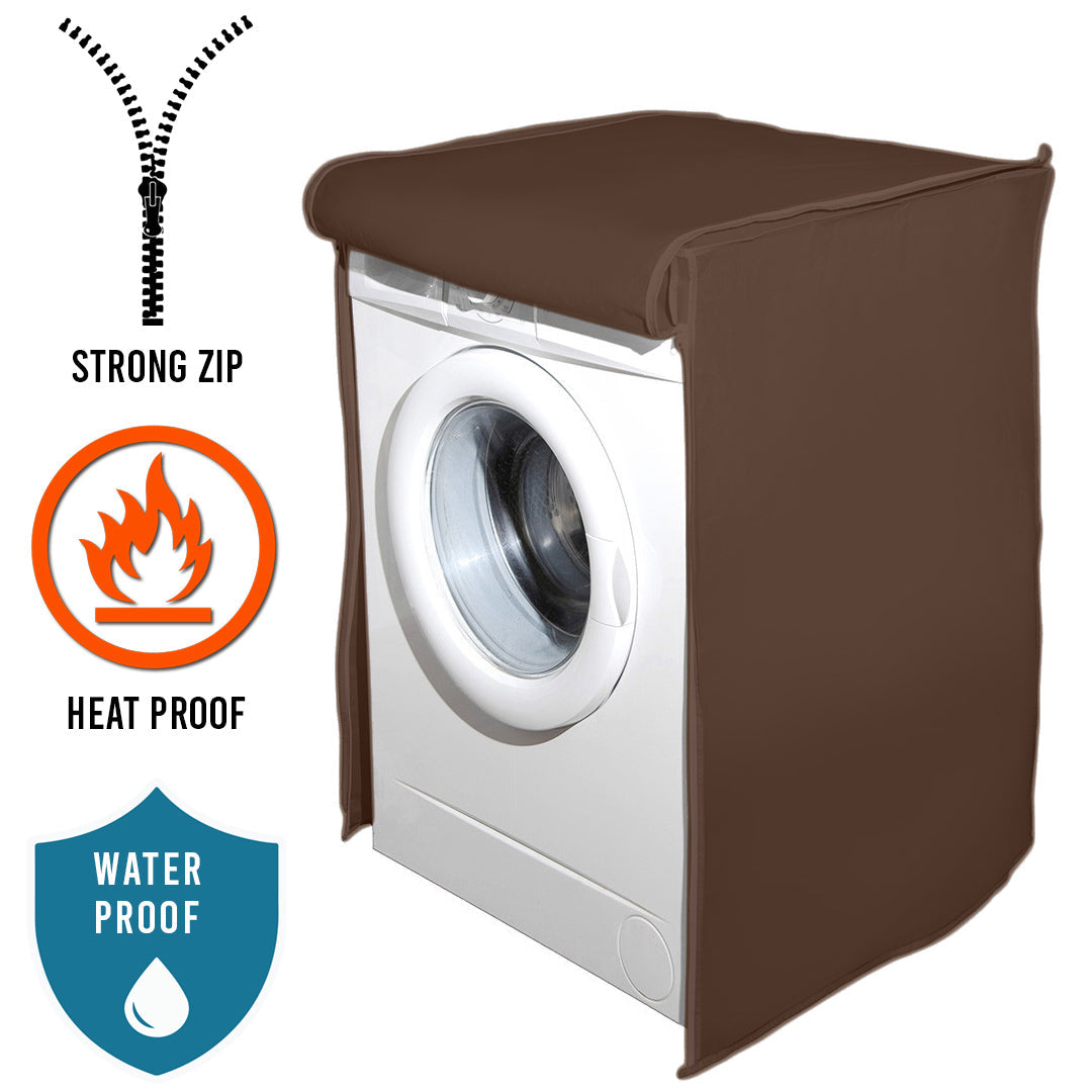 waterproof Front Loaded Washing Machine Cover - ( Brown Color )