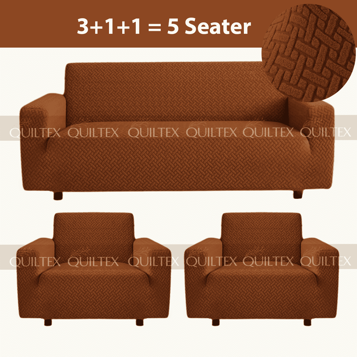 STRIPE JACQUARD SOFA COVER COPER