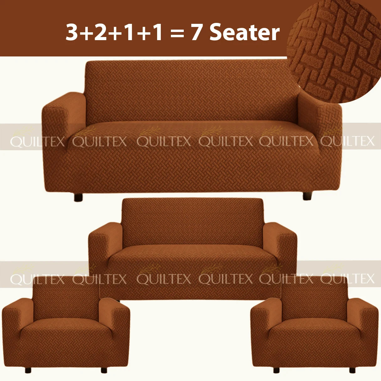 STRIPE JACQUARD SOFA COVER COPER