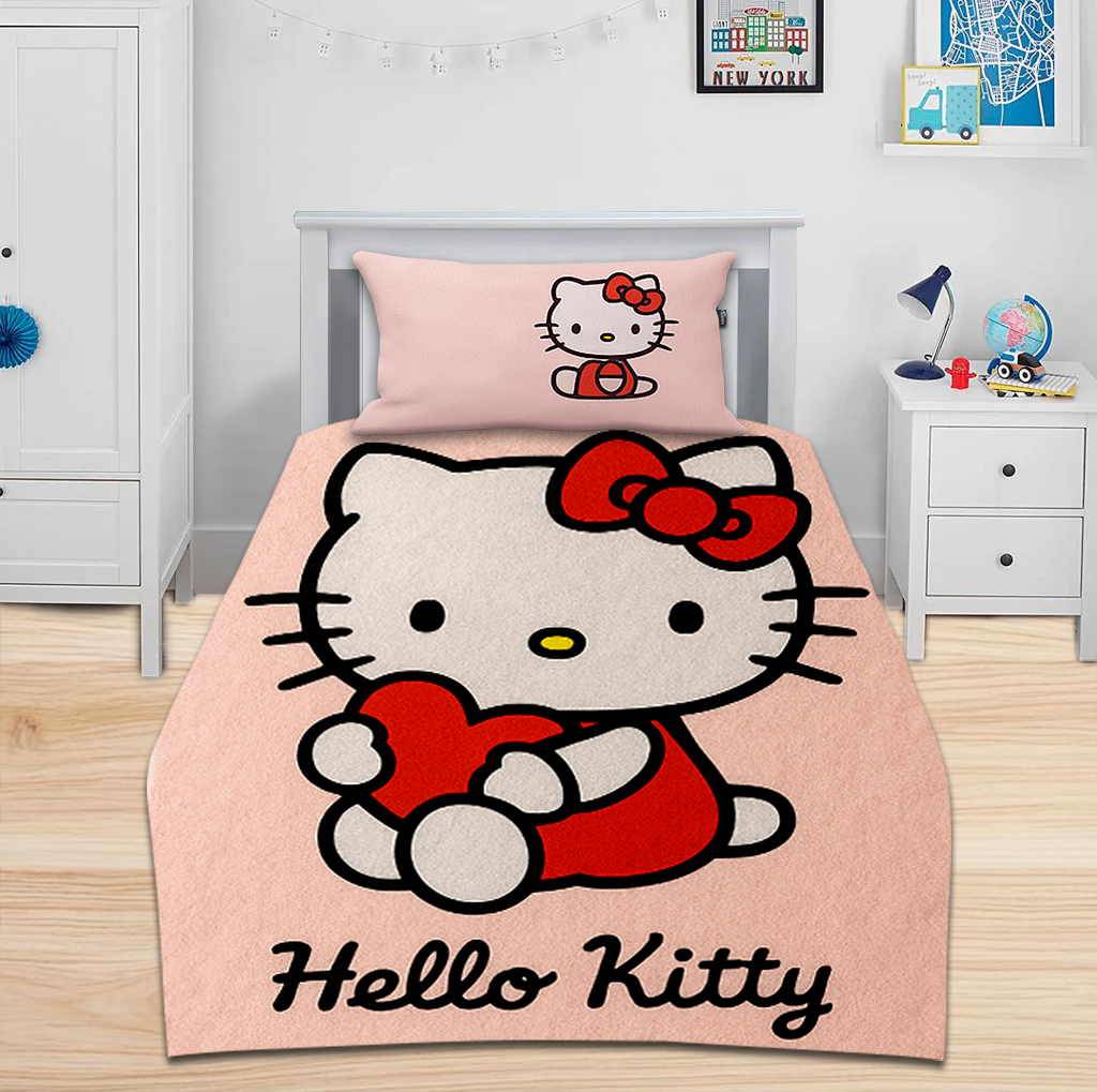Hello kitty  (Red) Bedsheet Set