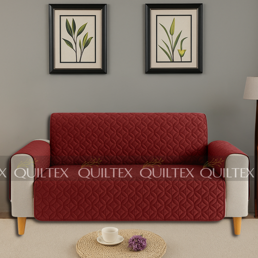 Ultrasonic Sofa Cover  (Maroon)