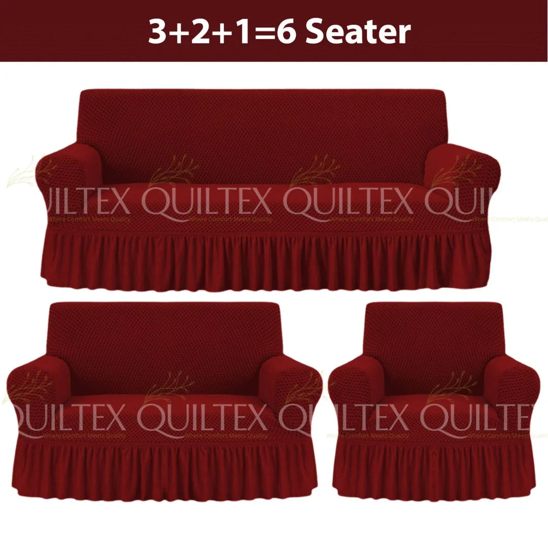Turkish Style Sofa Covers Maroon
