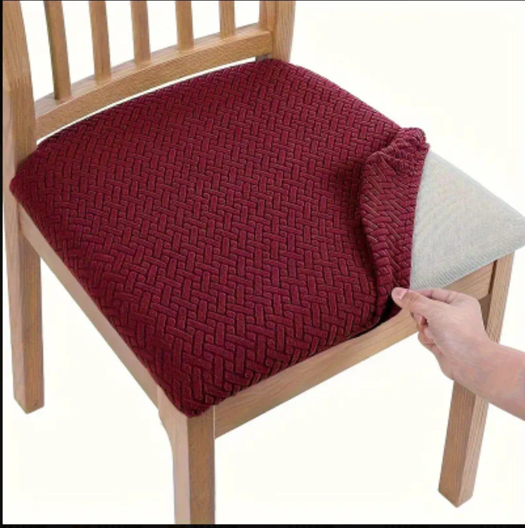 Jacquard Stripe Seat Covers-Maroon