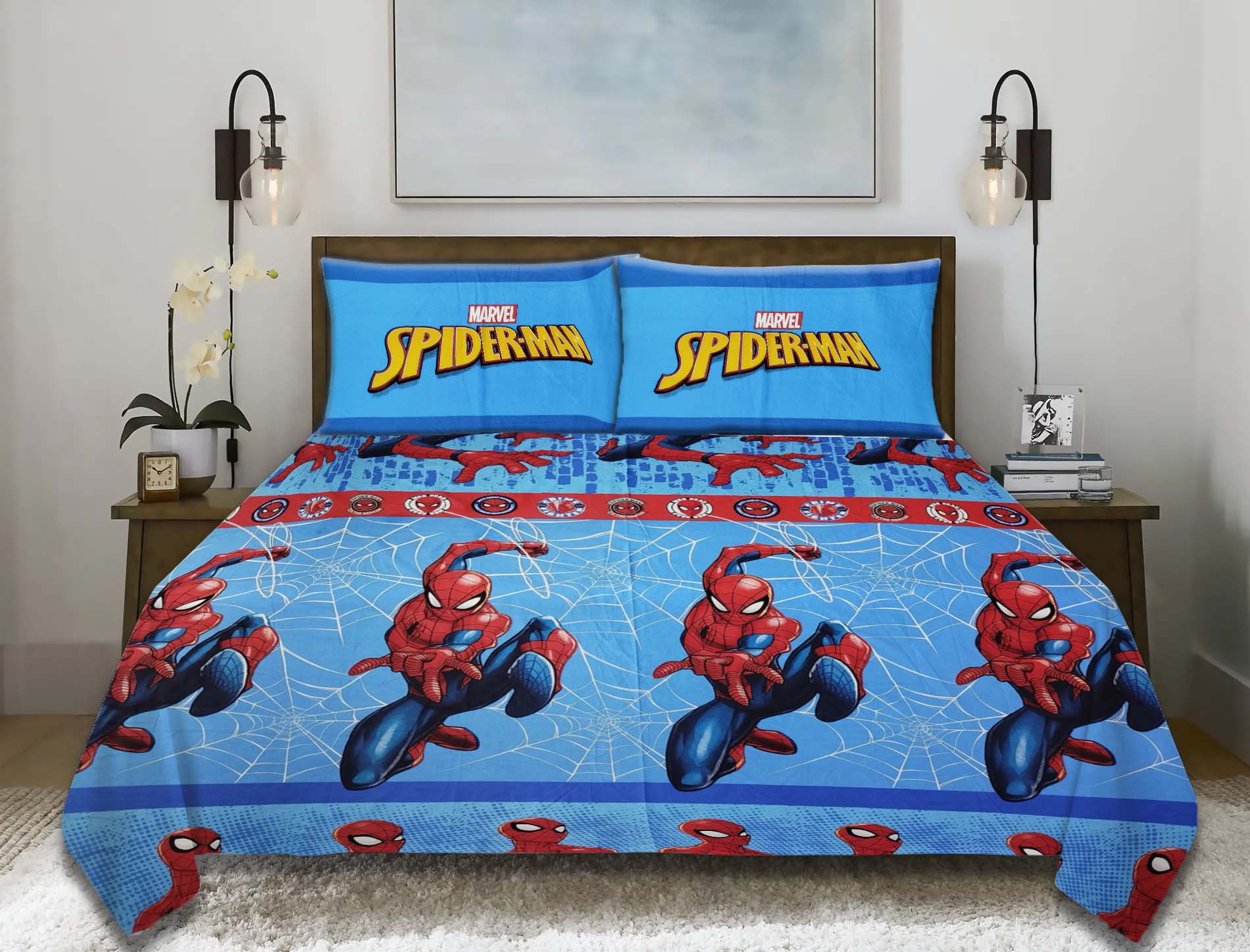 Spider Man - Cartoon Bed Sheet D#002