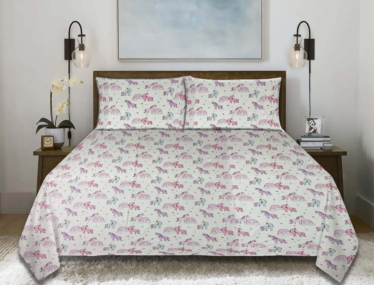 Unicorns  kids Bedsheet Set D#023